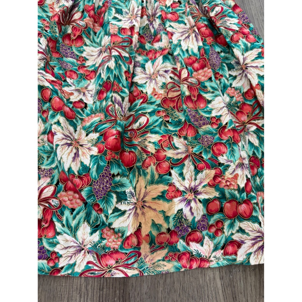 Vintage Carrousel Girls Size 10 Christmas Dress Made USA Lace Collar Cottagecore - Picture 15 of 16